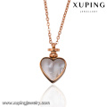 Necklace-00388 joyería de moda al por mayor en china, precio barato y diseños en forma de corazón, collar de cadena de oro rosa